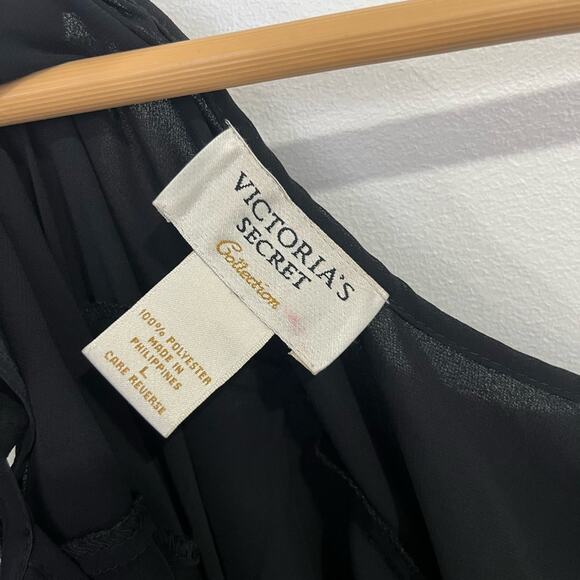 Victorias Secret Collection Black Tiered Lace L Y2k Witchy Whimsigoth Fairy Core - Picture 8 of 9